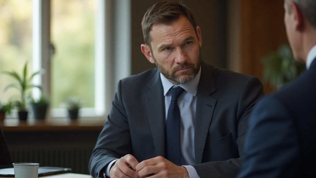 Mannelijke professionele adviseur in formele kleding tijdens cliëntgesprek