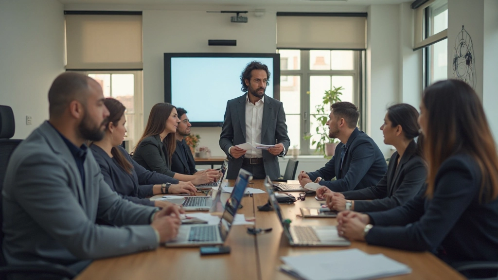 Professionele Engelse trainingsomgeving met zakelijke deelnemers